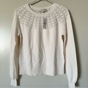 LOFT Women's Ivory Knit Sweater